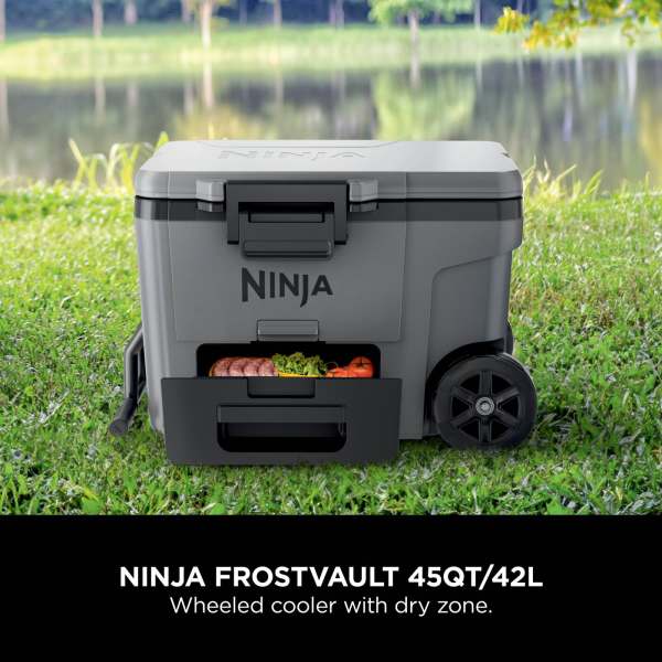Ninja FrostVault 45QT/42L Wheeled Cooler with Dry Zone | Slate Grey - Image 2