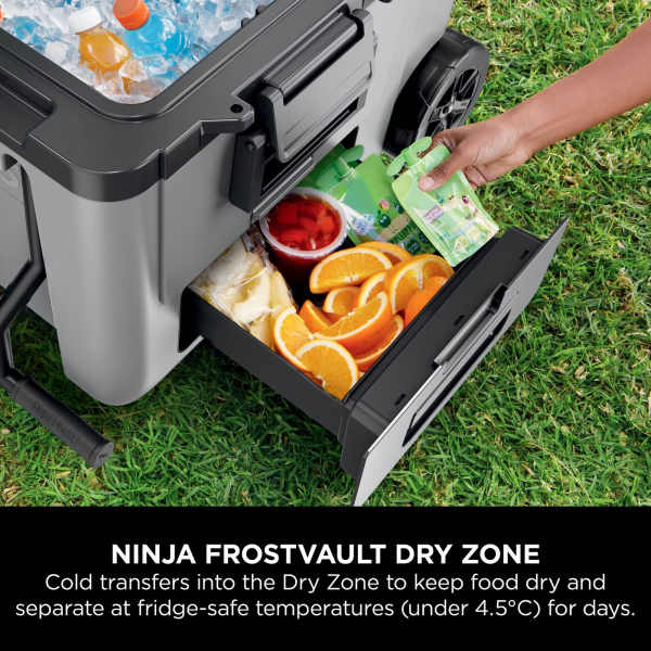 Ninja FrostVault 45QT/42L Wheeled Cooler with Dry Zone | Slate Grey - Image 4