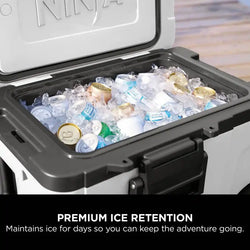 Ninja FrostVault 45QT/42L Wheeled Cooler with Dry Zone, White