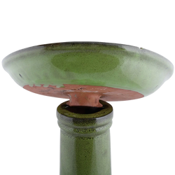 Ceramic Bird Bath Green 47cm