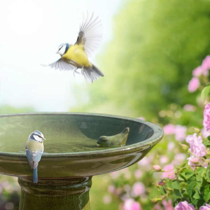 Ceramic Bird Bath Green 47cm - Image 2