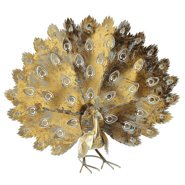 Vintage Gold Peacock Decoration 63cm