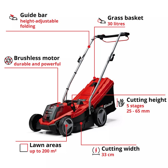 Einhell Power X-Change 18V 33cm Cordless Lawn Mower | 3413260 - Image 9