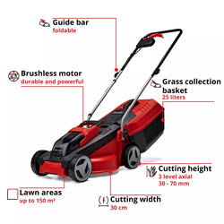 Einhell 18V Brushless 30cm Lawnmower Kit  (1x3.0Ah)| 3413155