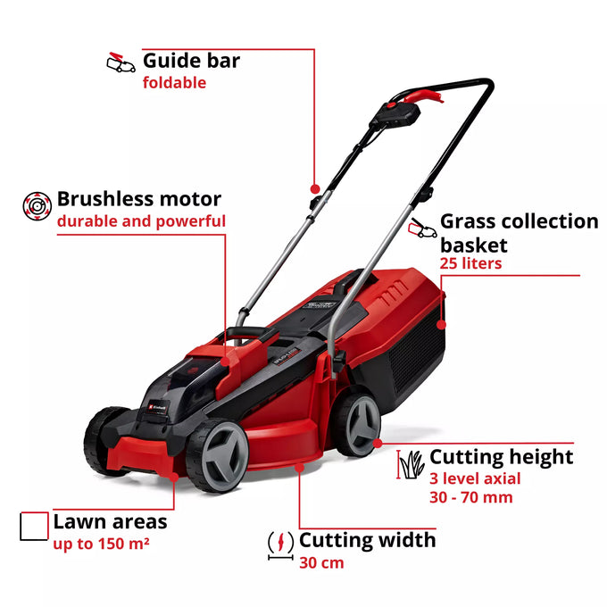 Einhell 18V Brushless 30cm Lawnmower Kit  (1x3.0Ah)| 3413155 - Image 7