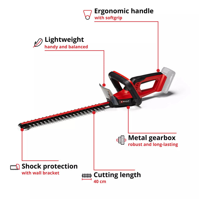 Einhell Power X-Change 18V 40cm Cordless Hedge Trimmer - Bare - Image 6
