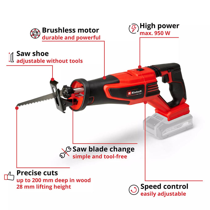 Einhell PXC 18V Brushless Reciprocating Saw 200mm 22533 - Image 2