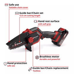 Einhell PXC 18V Brushless Pruning Chainsaw Kit 13cm 23044