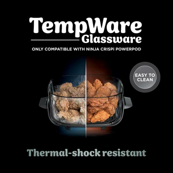 Ninja CRISPi 4-in-1 Portable Glass Air Fryer in Sage, compact and versatile, available at Keans Claremorris.