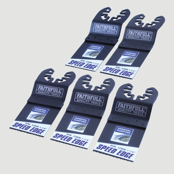 Faithfull 32mm Multi-Tool Speed Edge Blades 5pk | XMS26MULTI5 Keans Claremorris