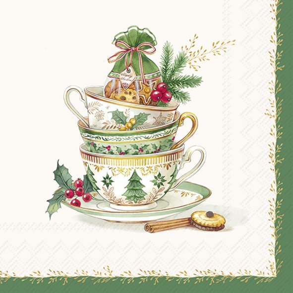 Festive Tea Time Cream Lunch Napkins Keans Claremorris