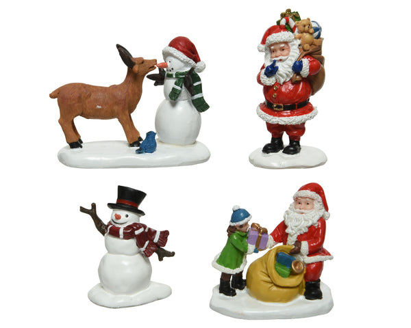 Figurines Polyresin Santa - Snowman Indoor 2 Assorted L.3cm x W.4cm x H.7.7cm Keans Claremorris