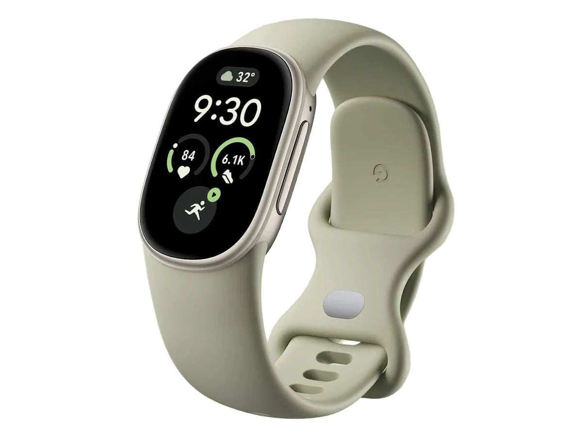 Google Fitbit Edge Olive Pyrite fitness tracker with olive Active Band and satin pyrite aluminium case