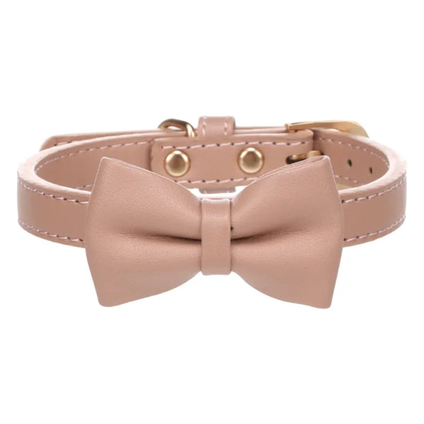 Flamingo Dog Collar Nela with Bow Tie - Pink Keans Claremorris