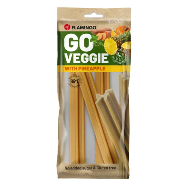 Flamingo Go Veggie - Dental Sticks  - Pineapple 3pk Keans Claremorris