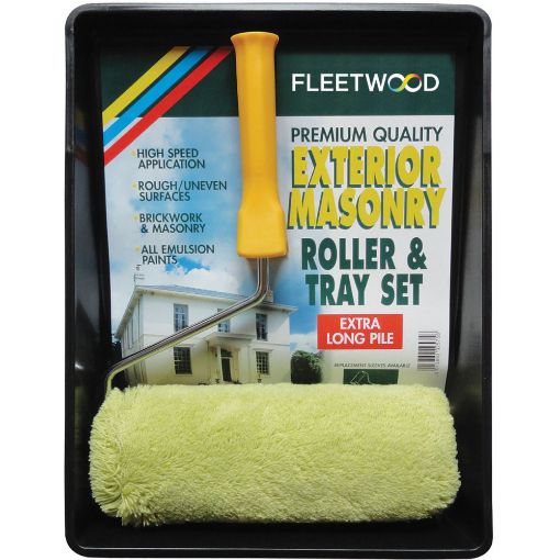 Fleetwood 9 Inch Exterior Masonry Roller and Tray Set with extra long pile and deep paint well – Keans Claremorris