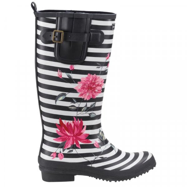 Fleurs Wellingtons Navy & White Stripe Keans Claremorris
