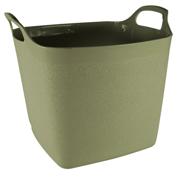 Green 40L square Flexitub with handles, durable plastic storage tub for indoor/outdoor use – Keans Claremorris