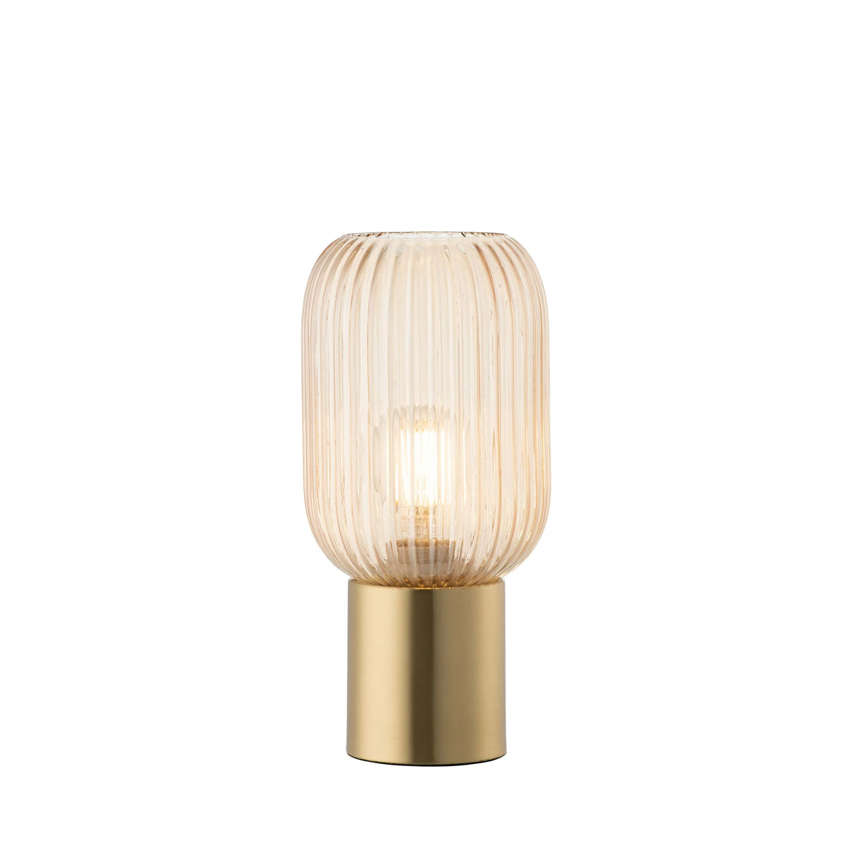 Fluted Glass Table Lamp - Amber (Bulb Included) | Keans Claremorris