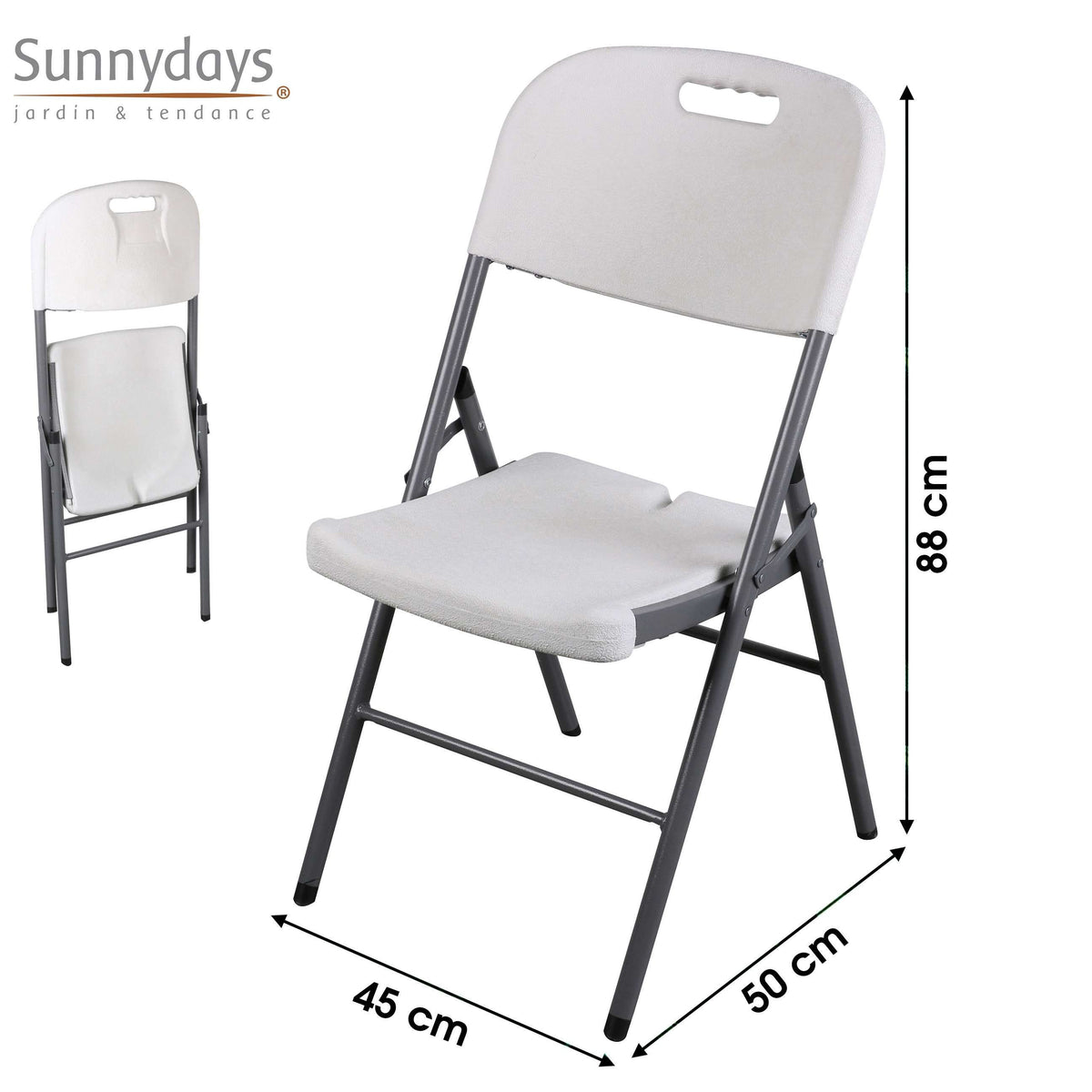 Folding Chair - White Resin Keans Claremorris
