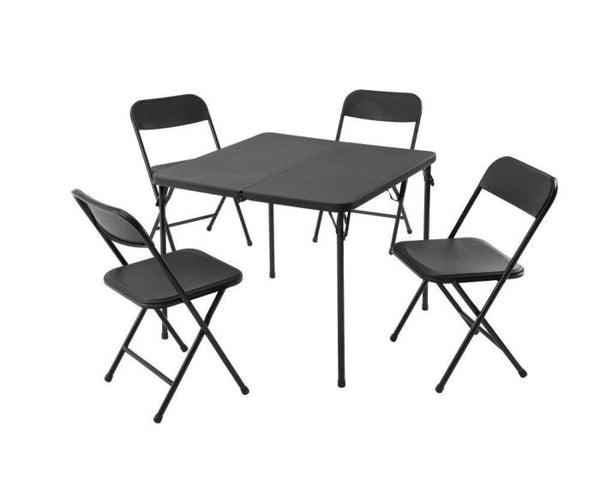 Folding Table and 4 Chairs in 1 Box - Black Keans Claremorris