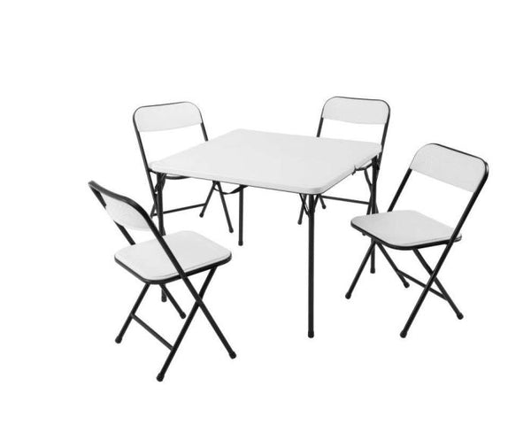 Folding Table and 4 Chairs in 1 Box - White Keans Claremorris