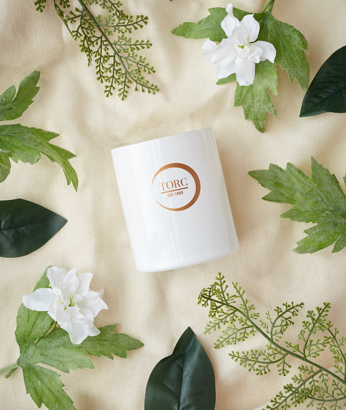 TORC Fresh Meadow & Jasmine Candle with refreshing floral scent, available at Keans Claremorris store.