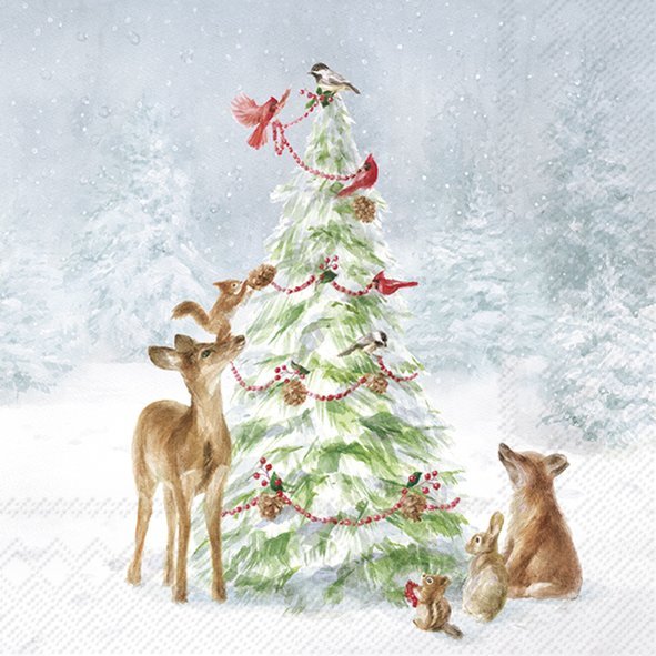 Friends In Snow Lunch Napkins Keans Claremorris