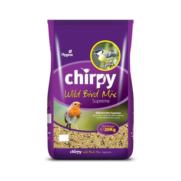 Chirpy Supreme Wild Bird Mix 20kg – high-energy, nutritious seed blend attracting songbirds year-round | Keans Claremorris