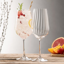 Galway Crystal Erne Spritz and Goblet Pair, elegant glassware set, available at Keans Claremorris.