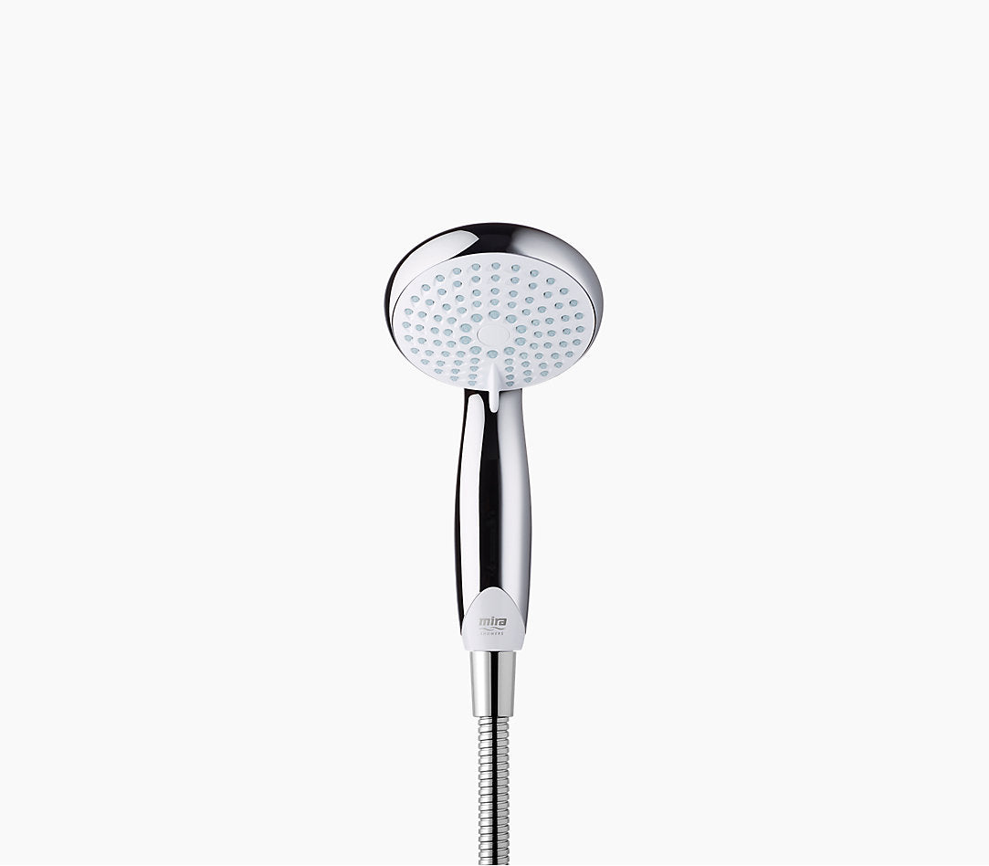MIRA ELITE SE Electric Shower handheld showerhead with chrome finish and flexible hose