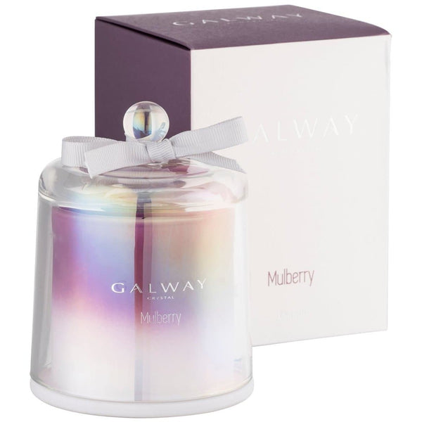 Galway Crystal Mulberry Candle with fruity scent, 30-hour burn, 9x12cm, in branded box – available at Keans Claremorris