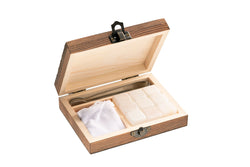 White Jade Cooling Stones Gift Set (9 pcs) with wooden box, ice tongs, velvet pouch – Keans Claremorris