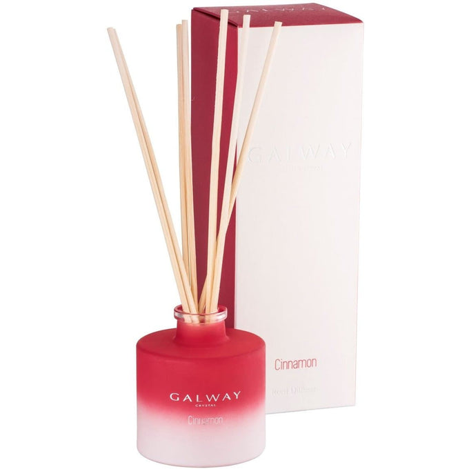 Galway Crystal Cinnamon Diffuser 100ml with spicy cinnamon scent, lasts 4 weeks, in branded box – Keans Claremorris