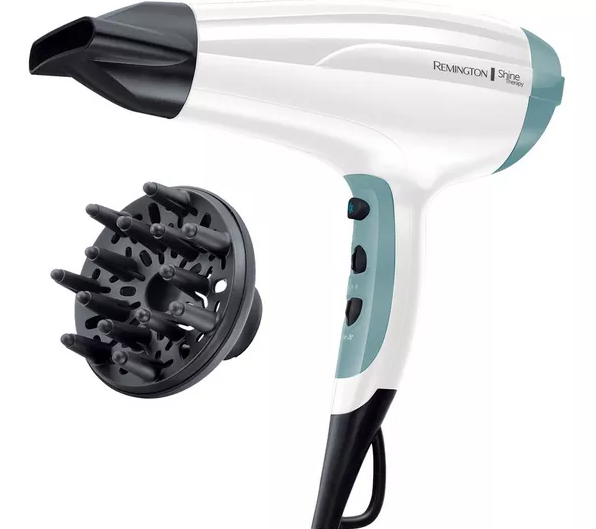 Remington 2300W Shine Therapy Hairdryer with ionic technology, fast drying, cool shot – available at Keans Claremorris.