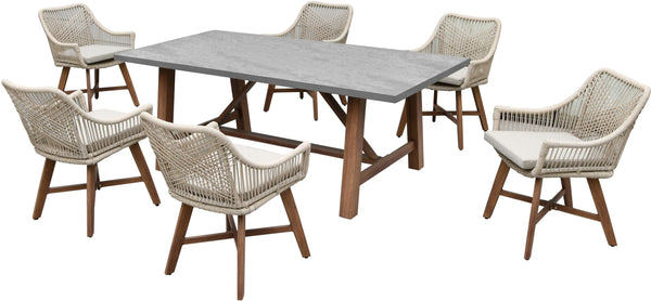 Genoa 6 Seater Garden Furniture Dining Set – Grey