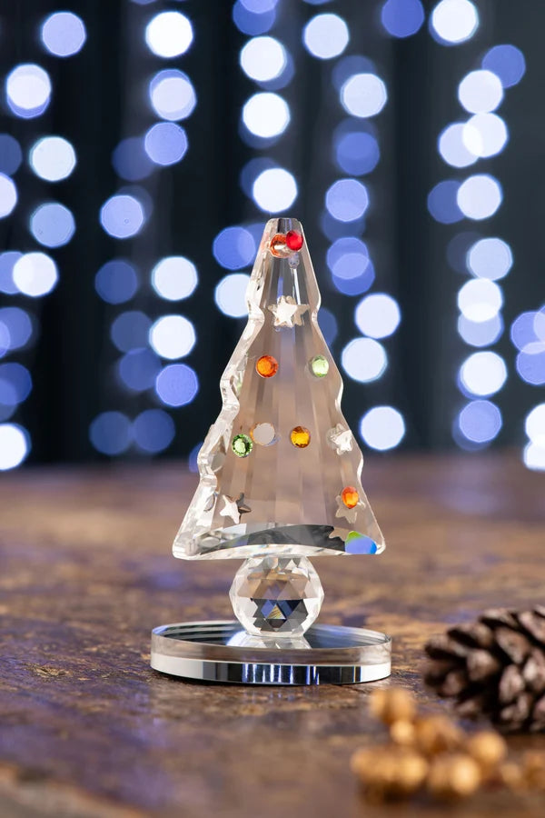 Galway Crystal Christmas Tree with Red Star 11cm - Image 2