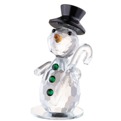 Top Hat Snowman Crystal Figurine