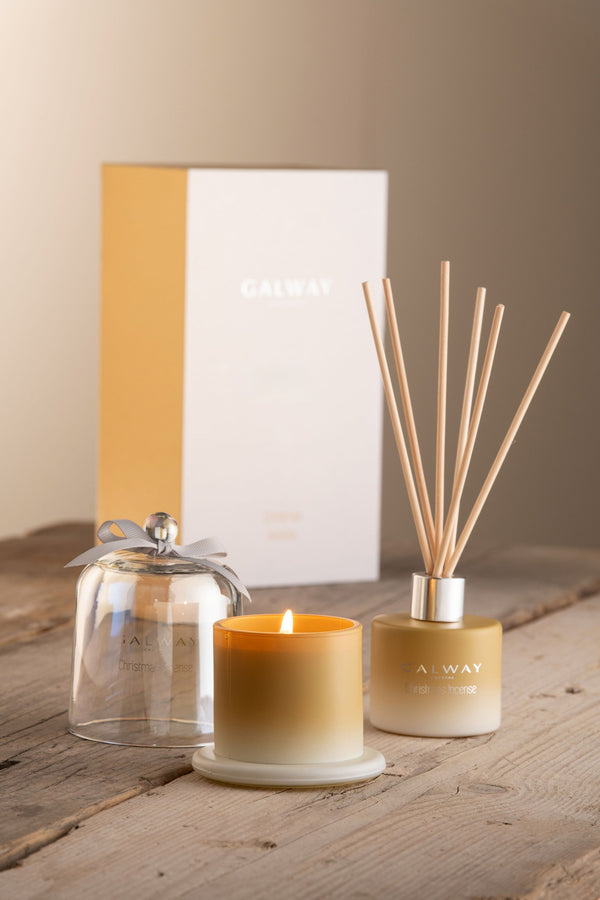 Galway Crystal Christmas Incense Gift Set with candle and diffuser, saffron and oud fragrance – Keans Claremorris
