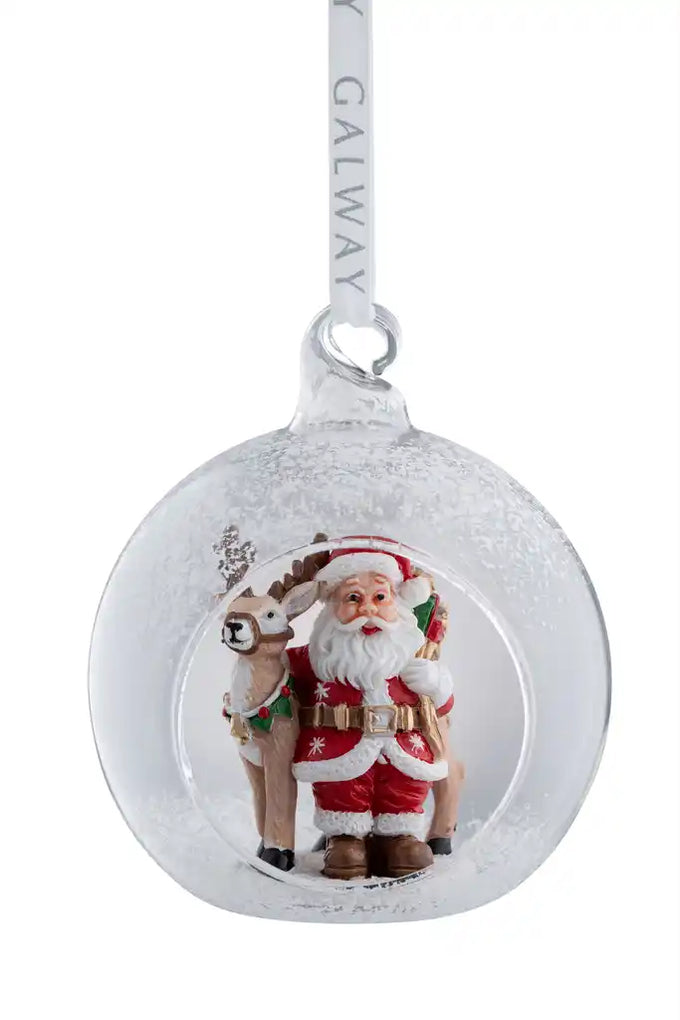 Santa & Reindeer Hanging Bauble Ornament - Image 2