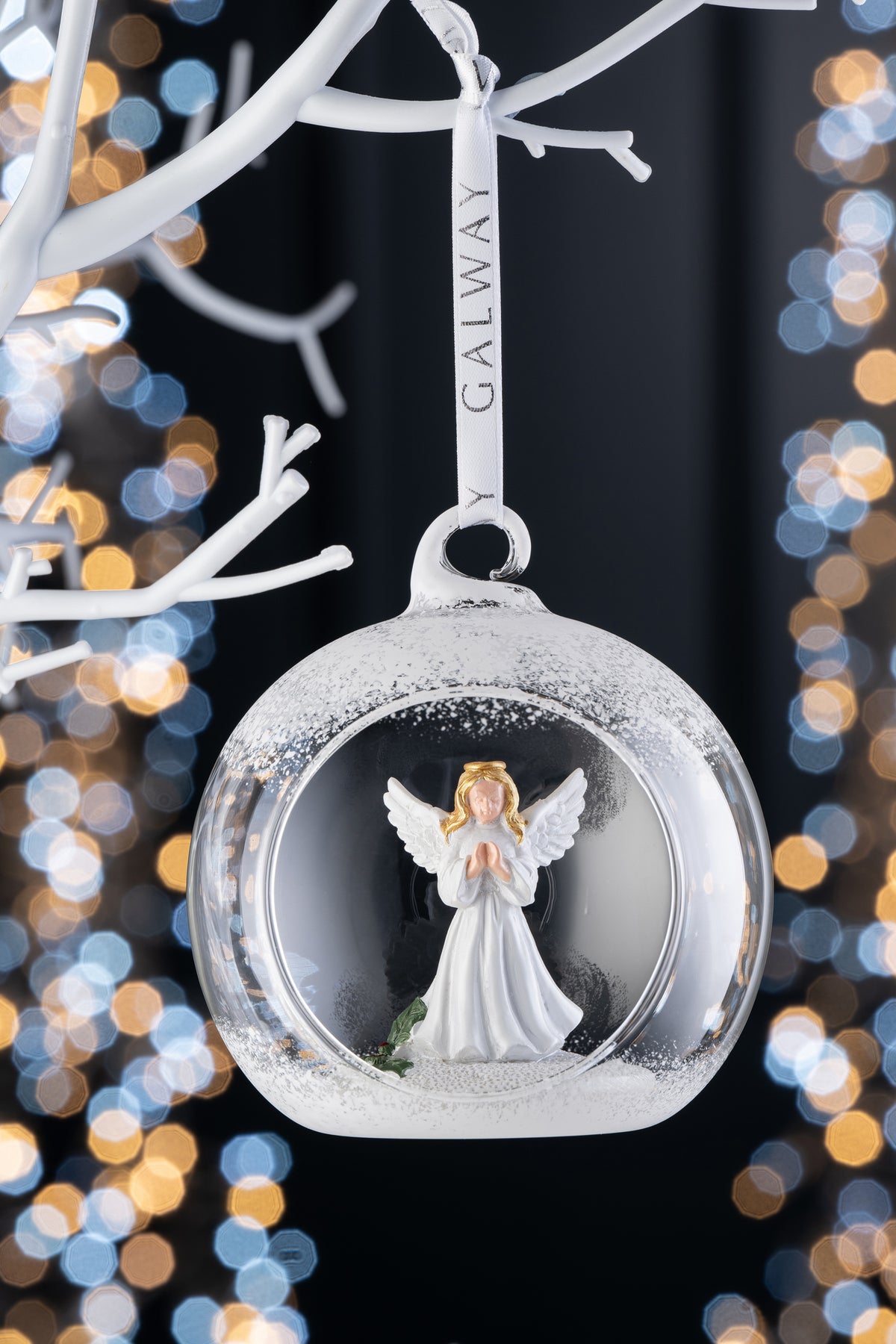 Galway Crystal Christmas Angel Hanging Bauble Ornament - Image 2