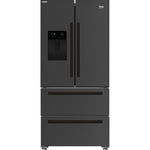 Load image into Gallery viewer, Beko American Fridge Freezer 182.5cm  Black Steel Plumbed Water + Ice Dispenser ( E Energy) 4 Door
