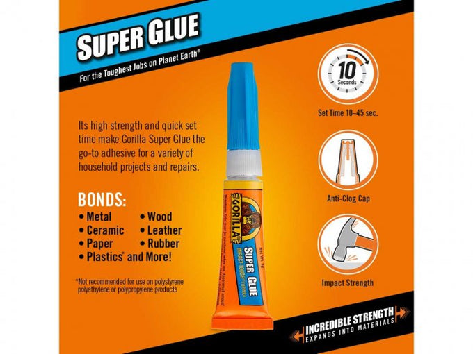 Gorilla Superglue 3g 2-pack strong adhesive glue for quick bonding, available at Keans Claremorris