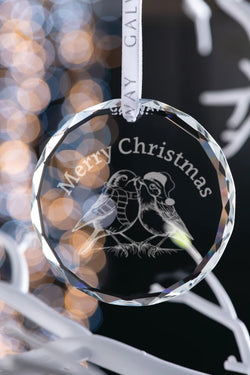 Robin Couple Hanging Round Ornament
