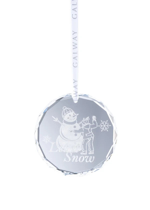 Galway Crystal Let It Snow Round Hanging Ornament - Image 1
