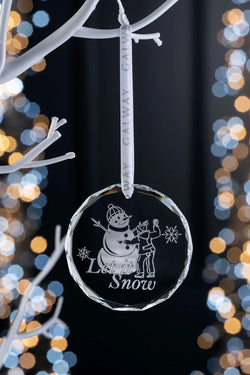 Galway Crystal Let It Snow Round Hanging Ornament
