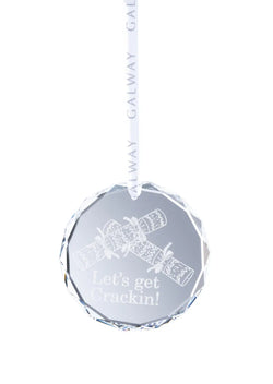 Galway Crystal Christmas Cracker Round Hanging Ornament