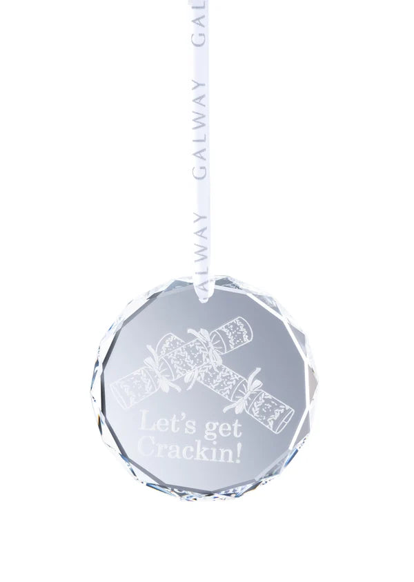 Galway Crystal Christmas Cracker Round Hanging Ornament - Image 1