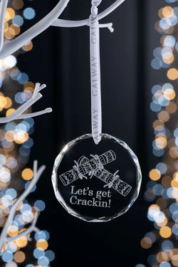 Galway Crystal Christmas Cracker Round Hanging Ornament