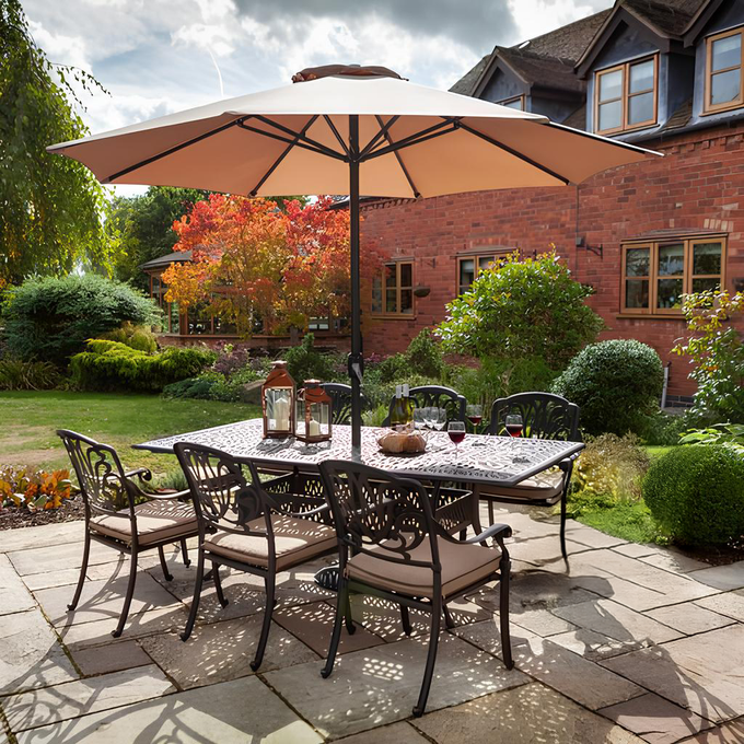 Amalfi 6 Seat Rectangular Set - Bronze | Garden Furniture Set - Image 1